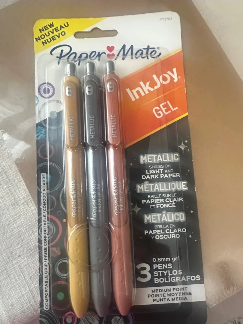 InkJoy Metallic Gel Pens - 3 Pack (Gold/Bronze/Copper) & weekly Agenda note pad